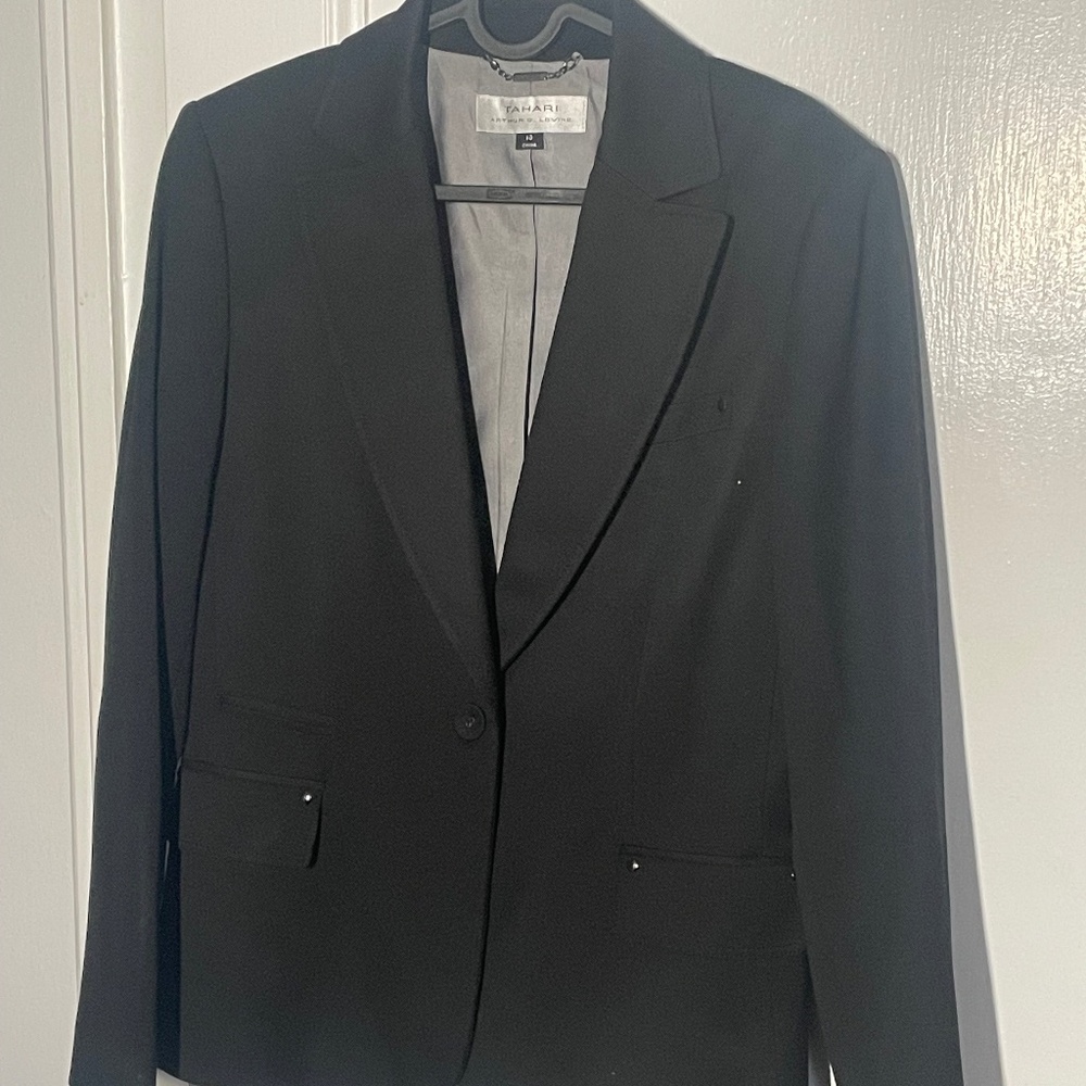 Black one button blazer